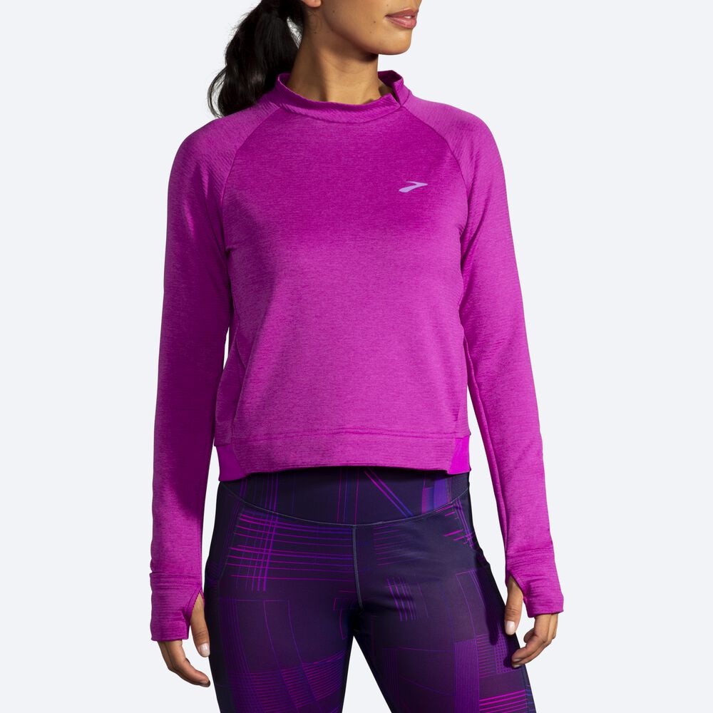 Women's Brooks Notch Thermal Long Sleeve T-Shirts Pink | USA27389