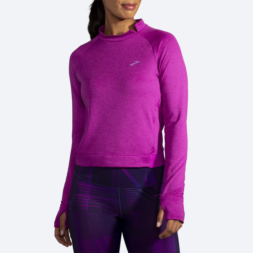 Women's Brooks Notch Thermal Long Sleeve T-Shirts Pink | USA27389