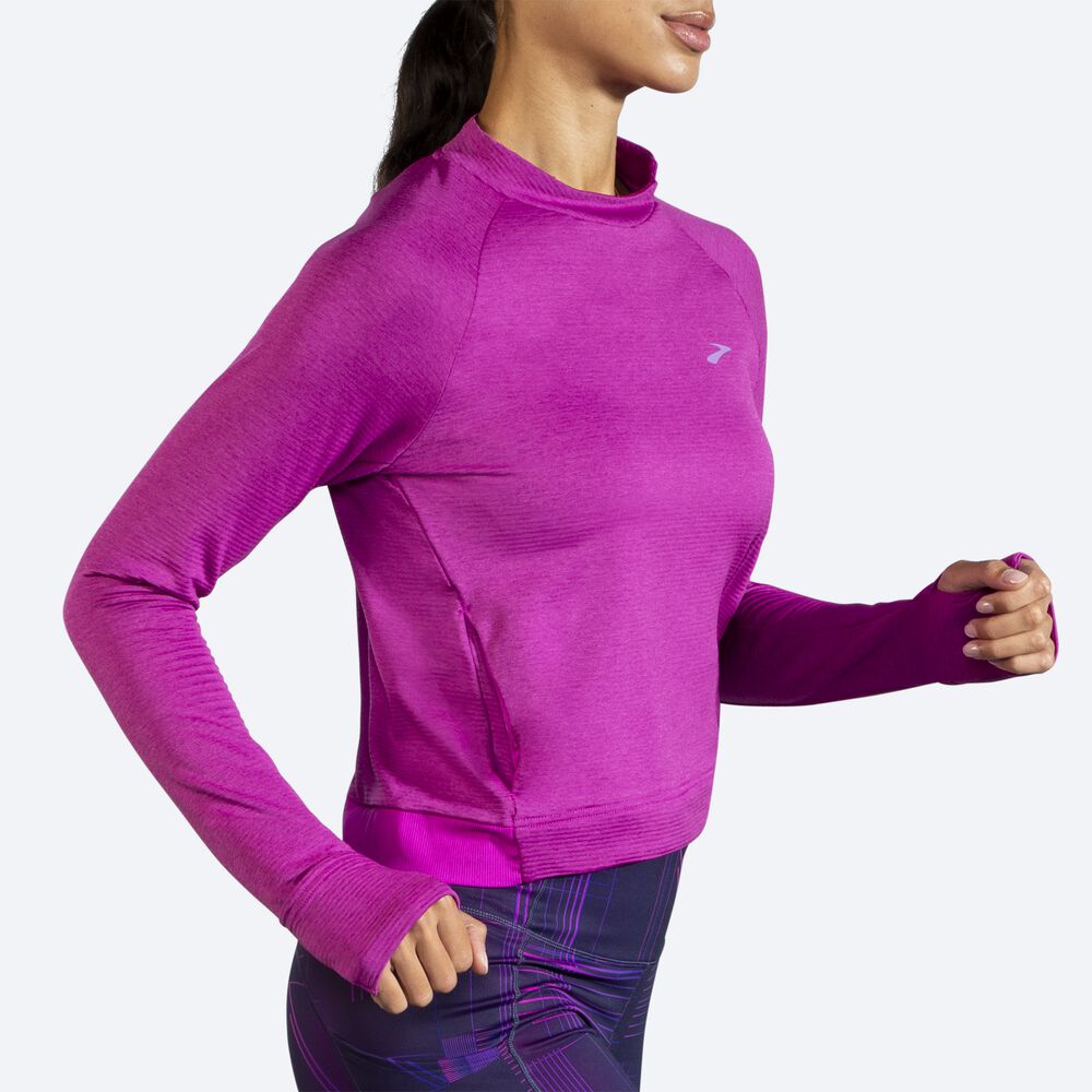 Women's Brooks Notch Thermal Long Sleeve T-Shirts Pink | USA27389