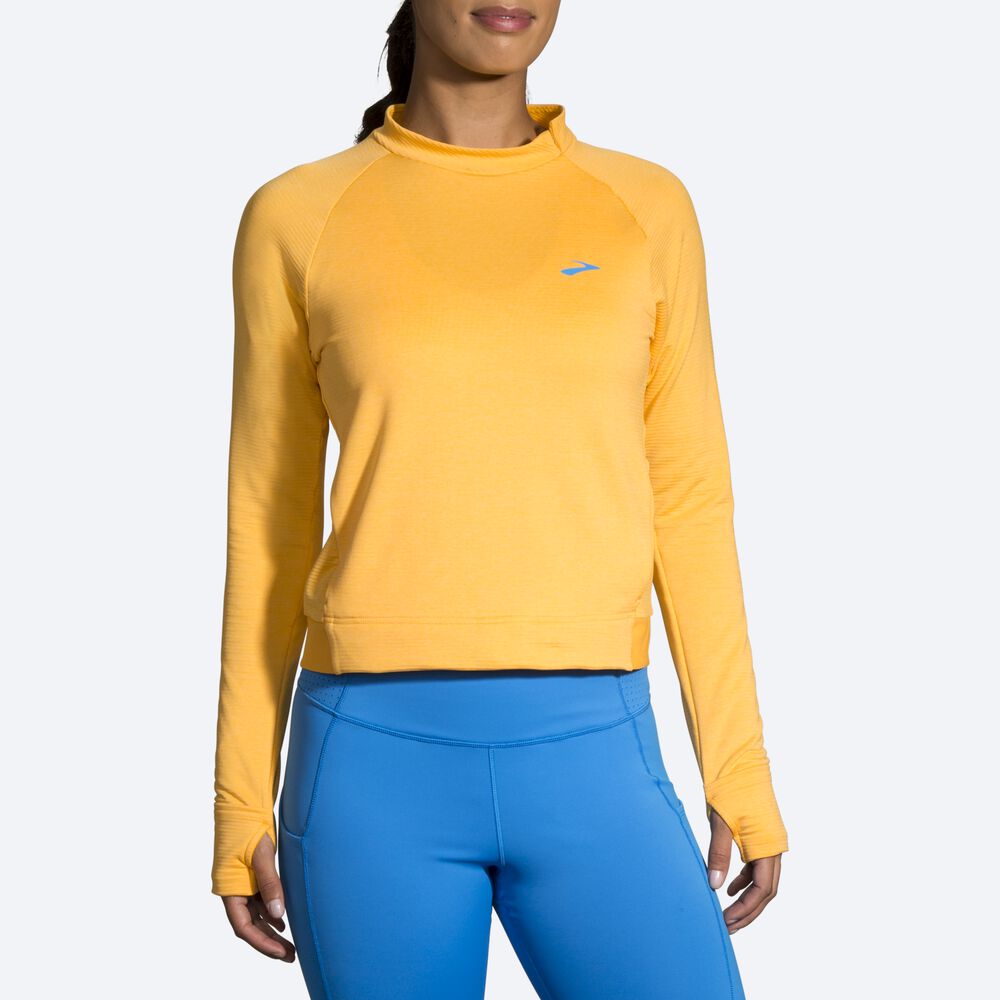 Women's Brooks Notch Thermal Long Sleeve T-Shirts Yellow | USA85096