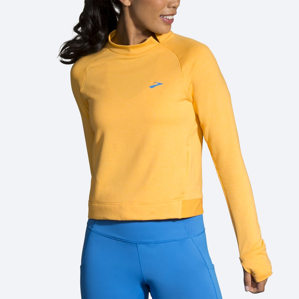 Women's Brooks Notch Thermal Long Sleeve T-Shirts Yellow | USA85096