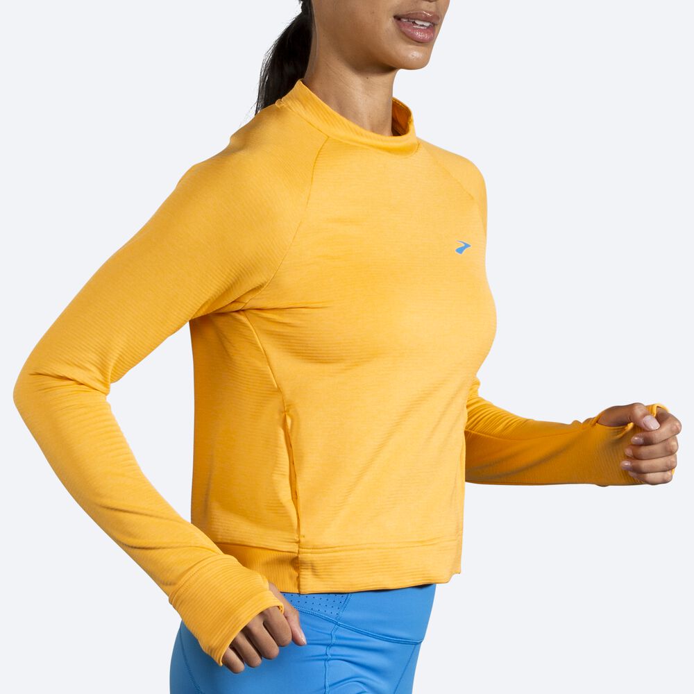 Women's Brooks Notch Thermal Long Sleeve T-Shirts Yellow | USA85096