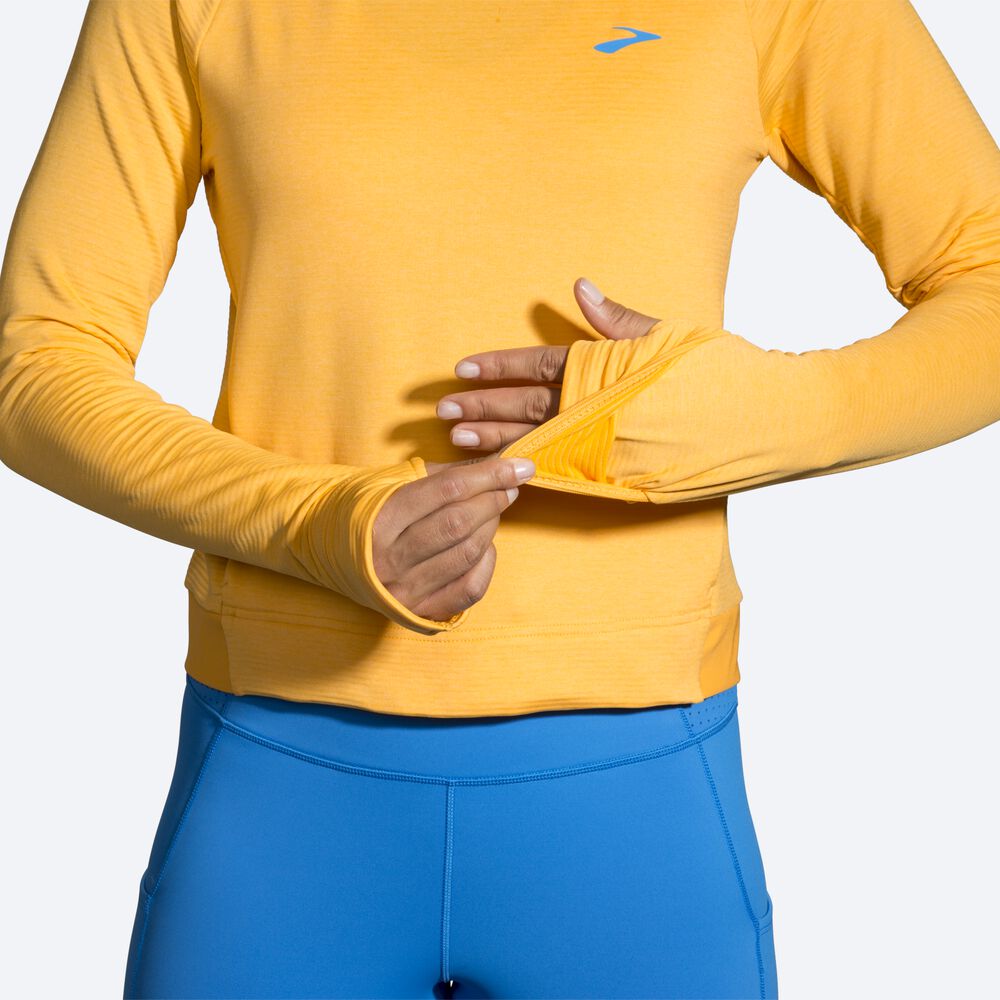 Women's Brooks Notch Thermal Long Sleeve T-Shirts Yellow | USA85096