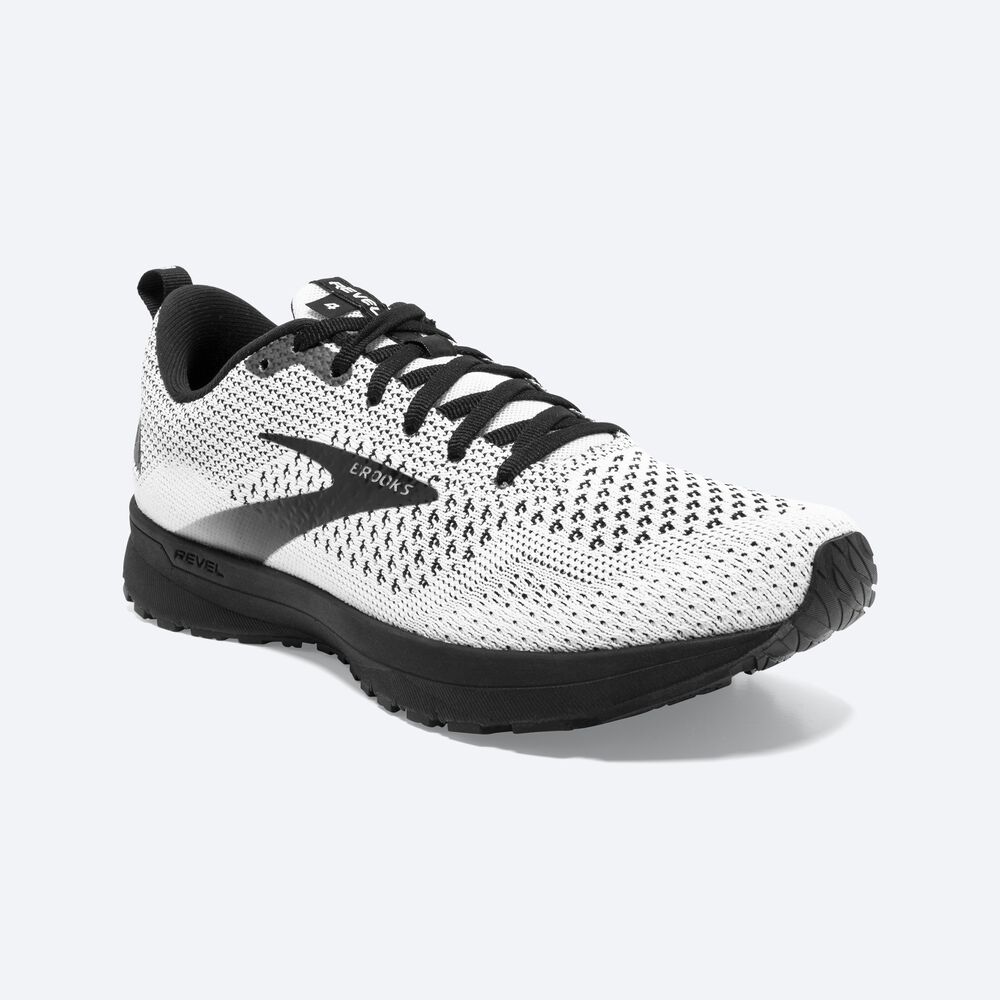 Women's Brooks Revel 4 Road Running Shoes White/Black | USA78014