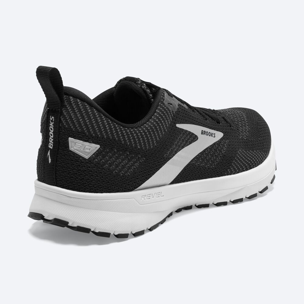 Women's Brooks Revel 5 Road Running Shoes Black/Metal/White | USA41897