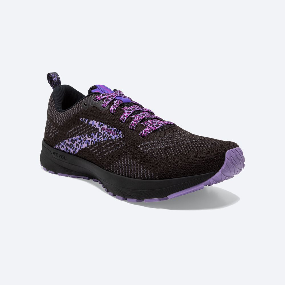 Women's Brooks Revel 5 Road Running Shoes Black/Purple | USA48502