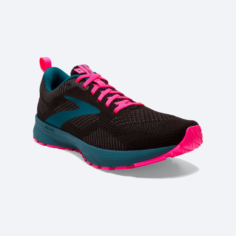 Women's Brooks Revel 5 Road Running Shoes Black/Blue/Pink | USA64810