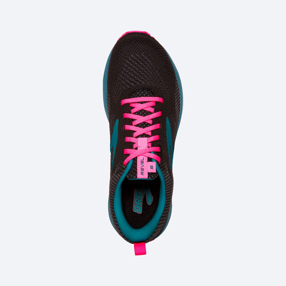 Women's Brooks Revel 5 Road Running Shoes Black/Blue/Pink | USA64810