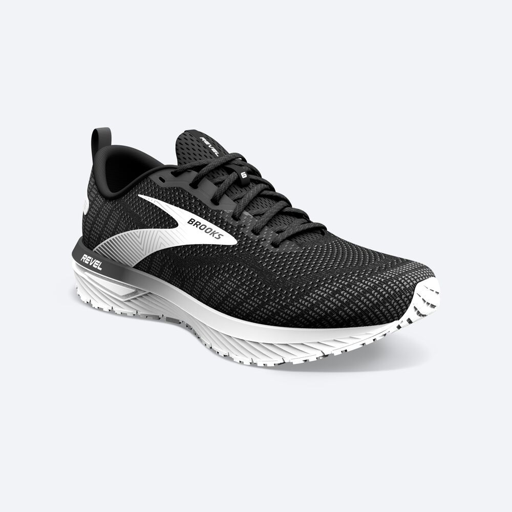 Women's Brooks Revel 6 Road Running Shoes Black/White | USA85237