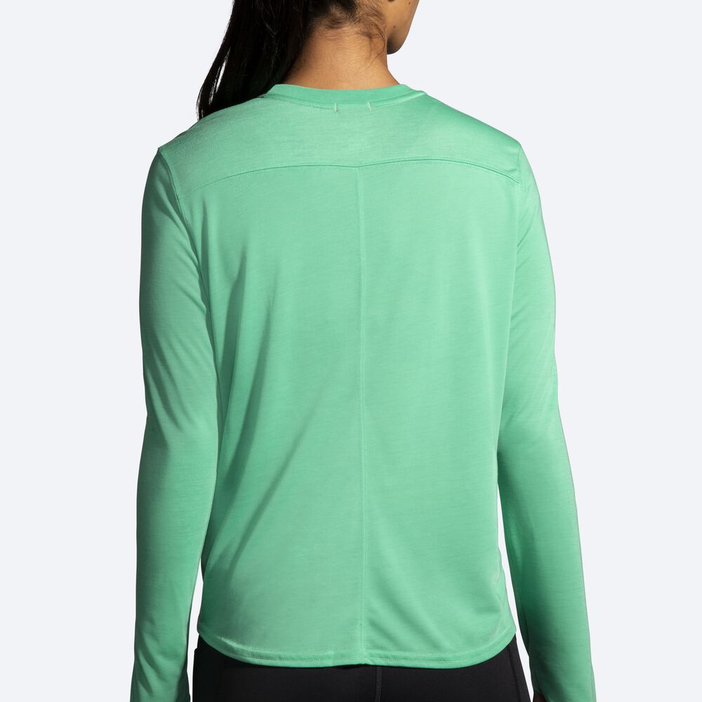 Women's Brooks Run Merry Distance Graphic Long Sleeve T-Shirts Green | USA07495