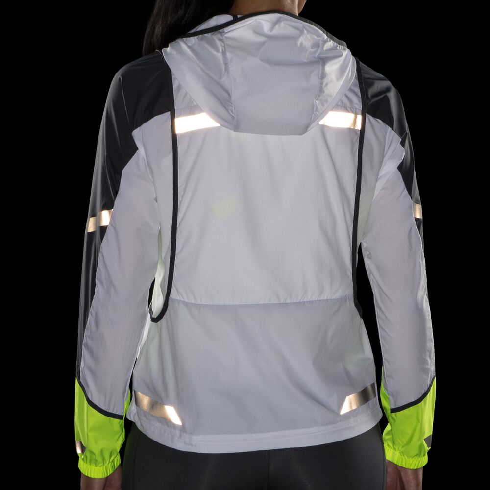 Women's Brooks Run Visible Convertible Jackets White | USA17543