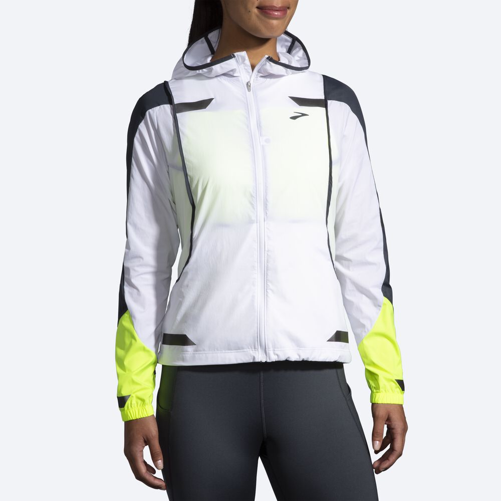 Women's Brooks Run Visible Convertible Jackets White | USA17543