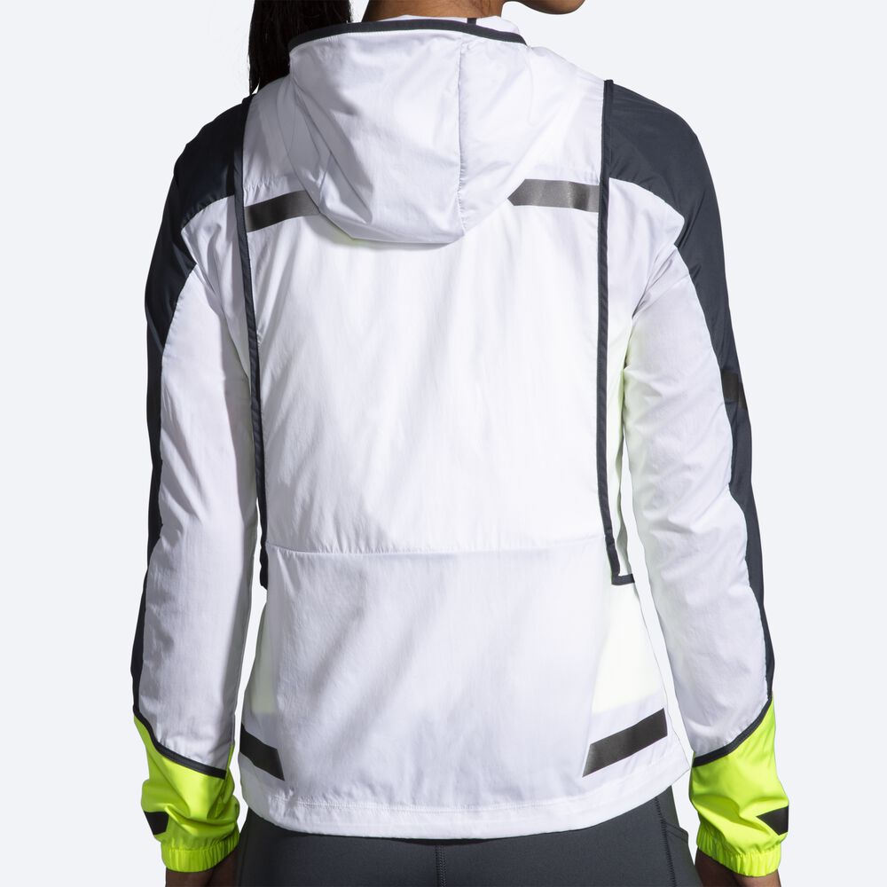 Women's Brooks Run Visible Convertible Jackets White | USA17543