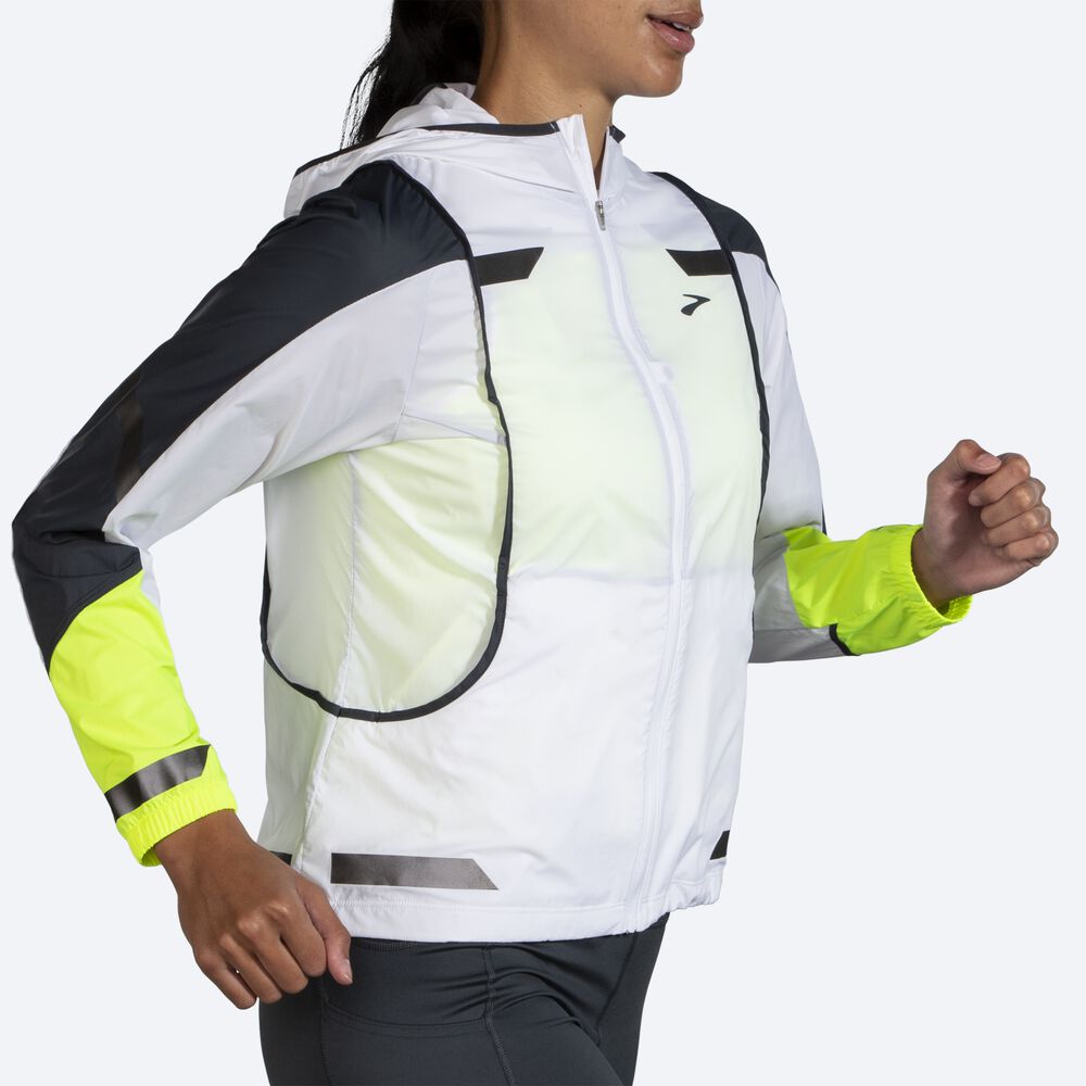 Women's Brooks Run Visible Convertible Jackets White | USA17543