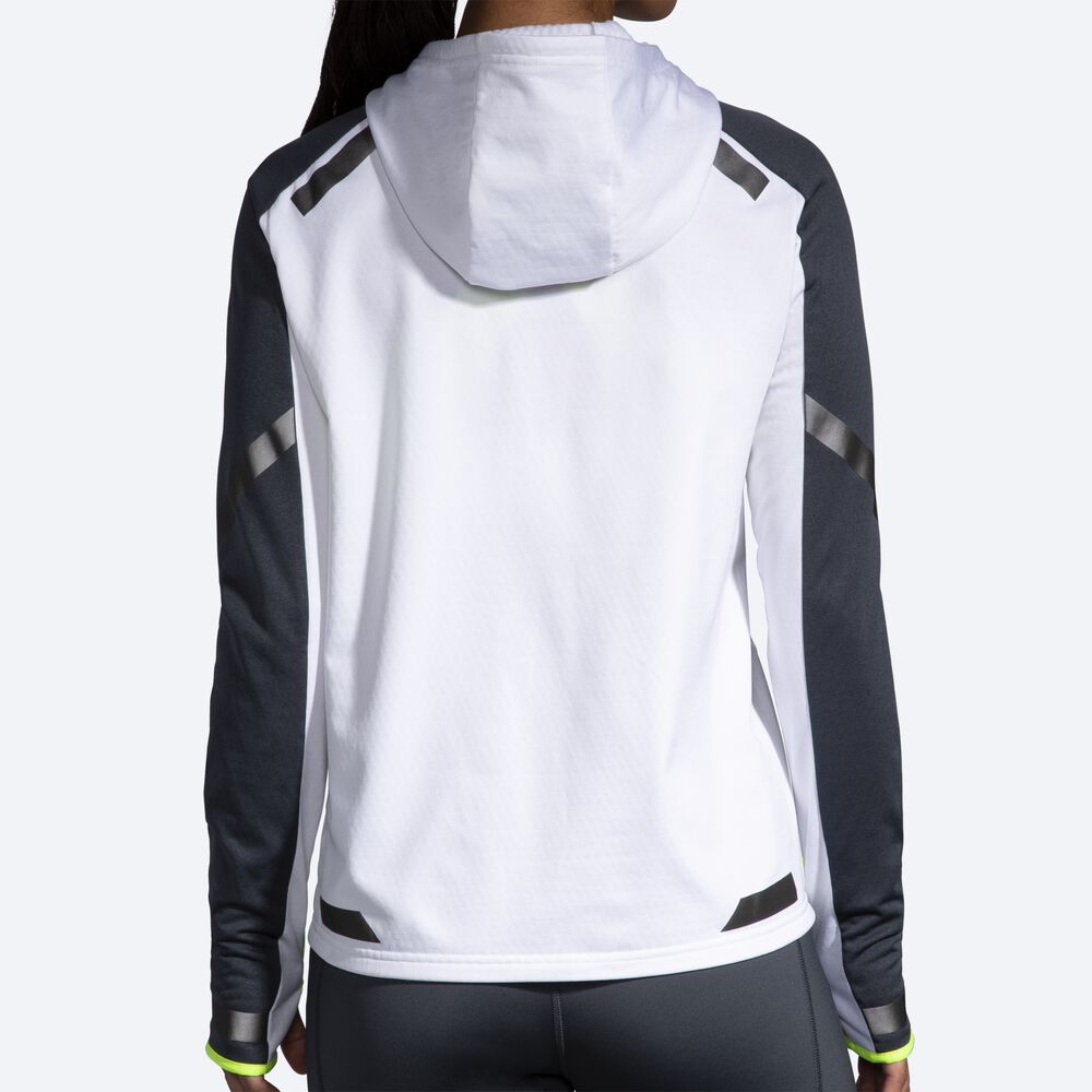 Women's Brooks Run Visible Thermal Hoodies White | USA40685