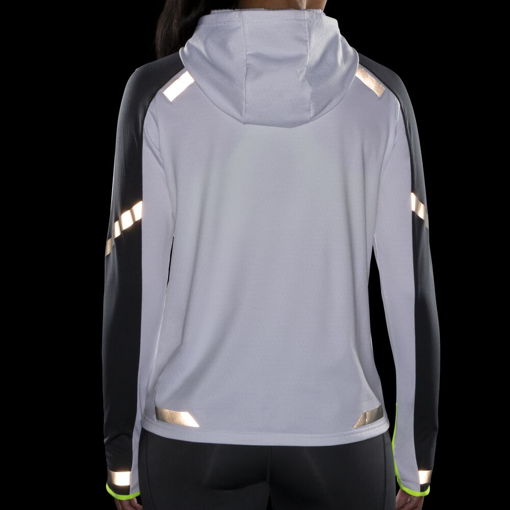 Women's Brooks Run Visible Thermal Hoodies White | USA40685