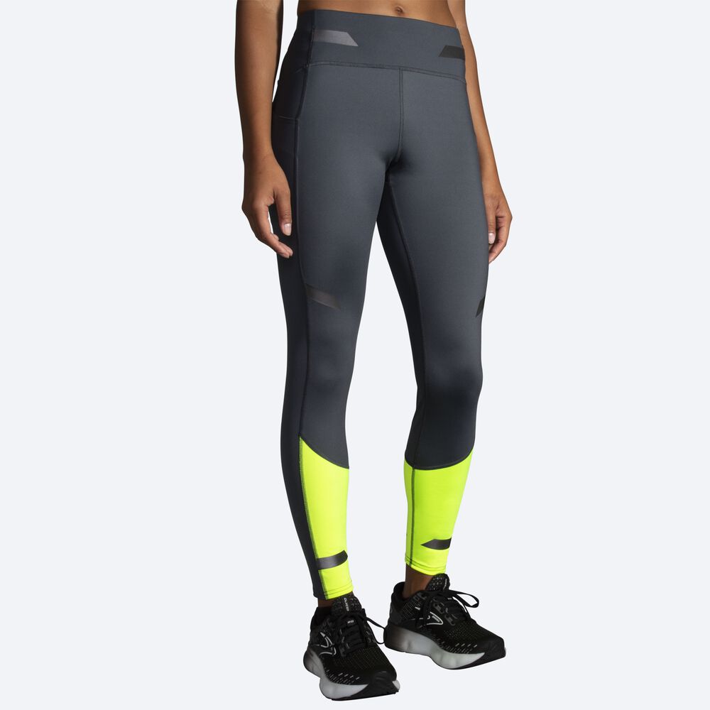 Women's Brooks Run Visible Tight Running Tights Grey | USA28751