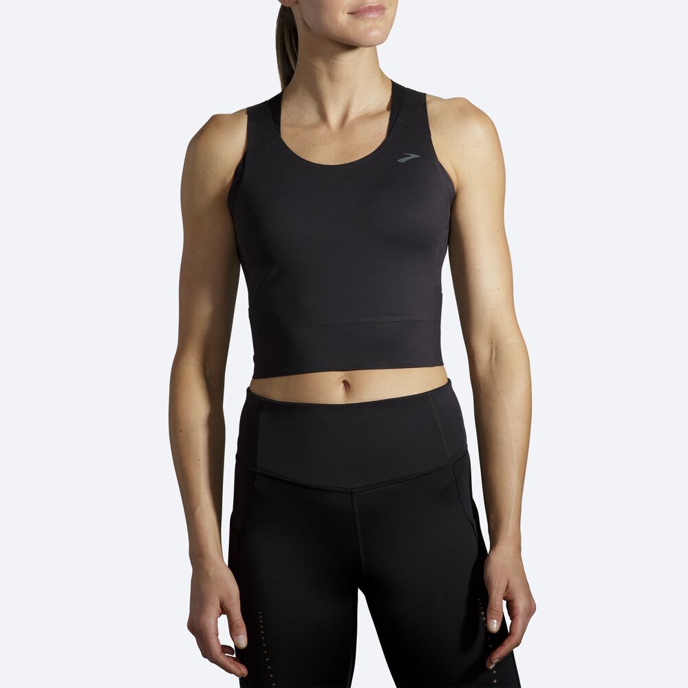 Women's Brooks Run Within Crop Tanks Black | USA36591