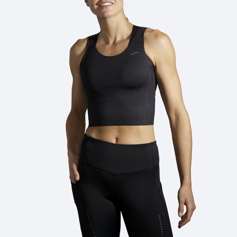 Women's Brooks Run Within Crop Tanks Black | USA36591