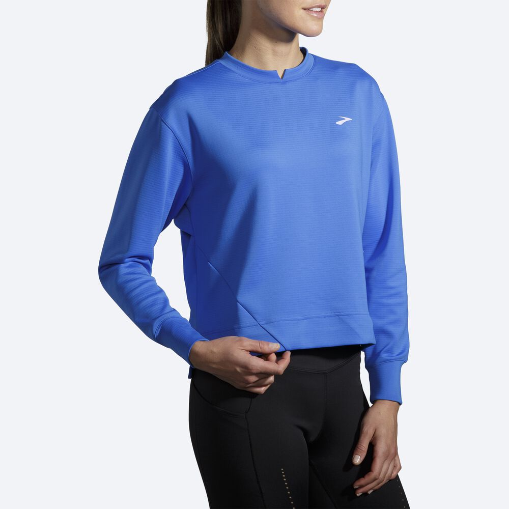 Women's Brooks Run Within Sweatshirts Blue | USA97548