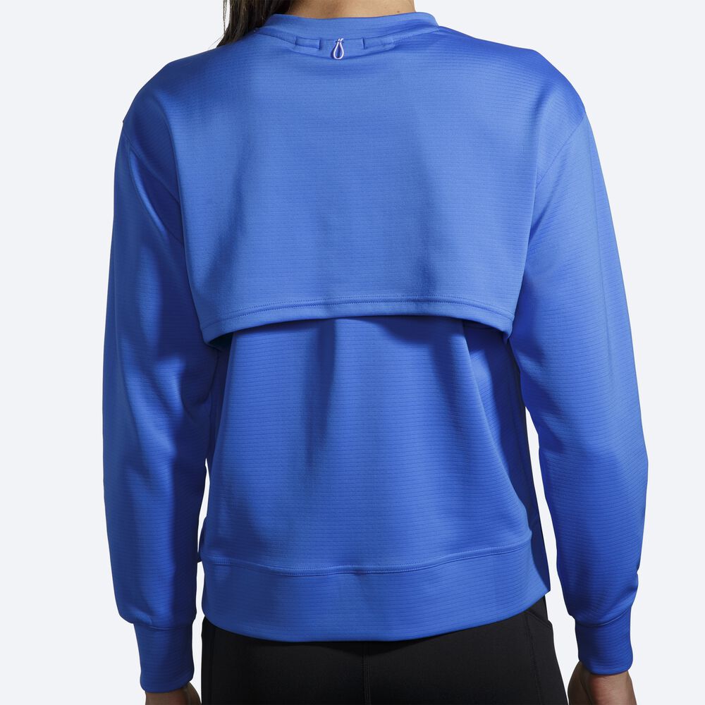 Women's Brooks Run Within Sweatshirts Blue | USA97548