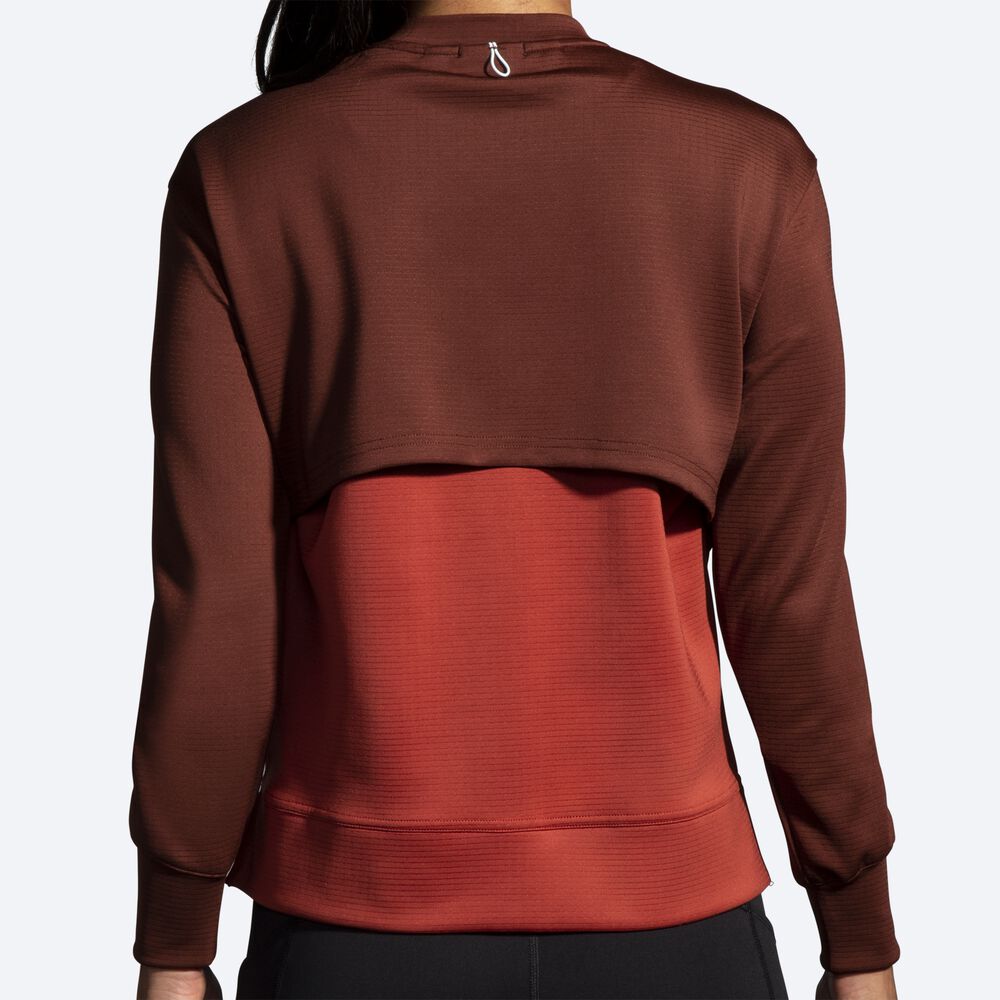 Women's Brooks Run Within Sweatshirts Chocolate/Copper | USA04139