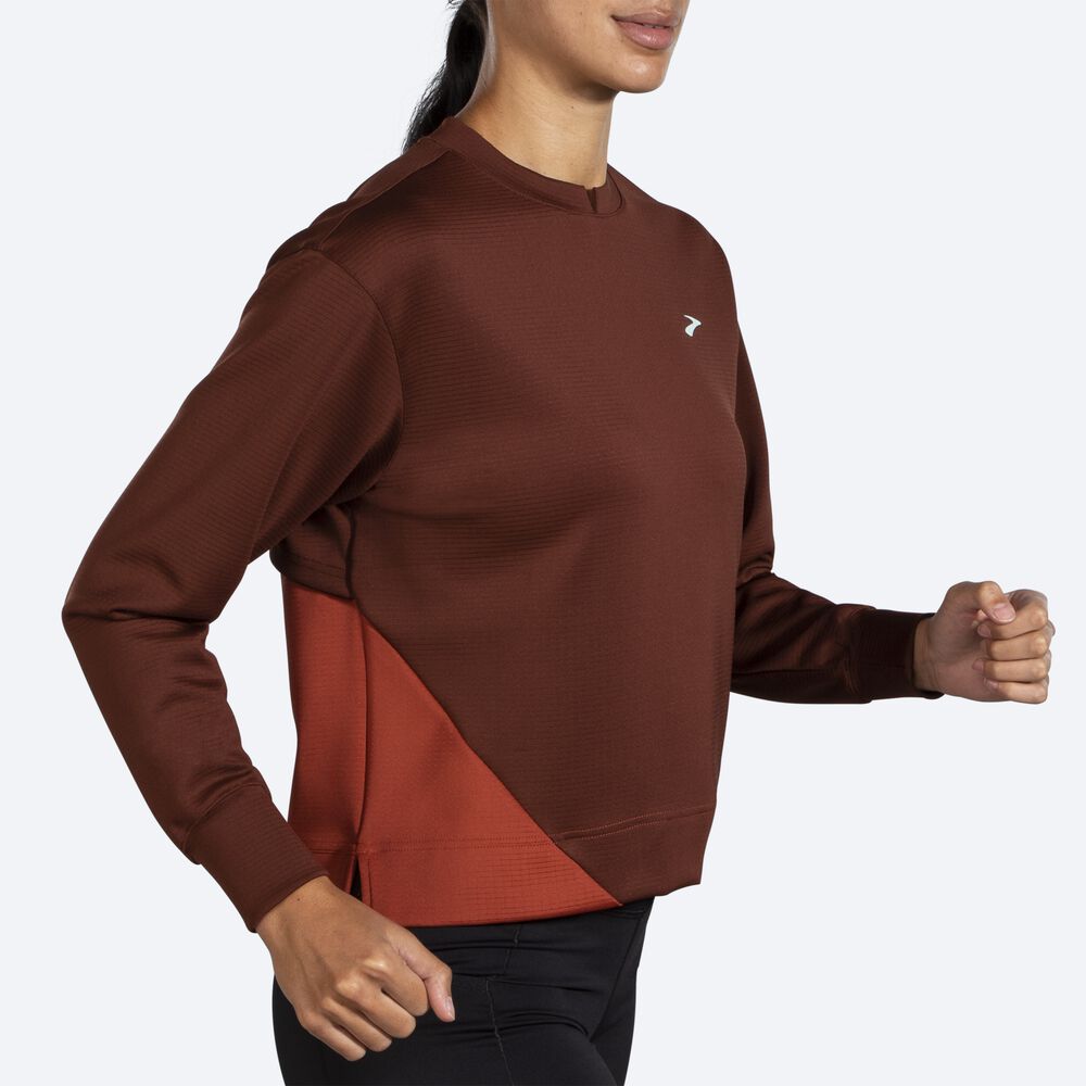 Women's Brooks Run Within Sweatshirts Chocolate/Copper | USA04139