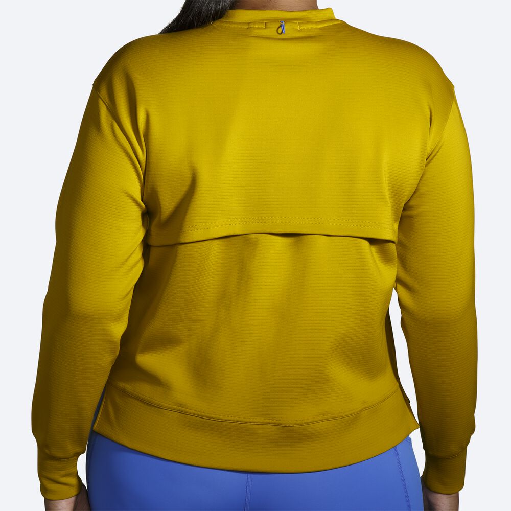 Women's Brooks Run Within Sweatshirts Gold | USA54287