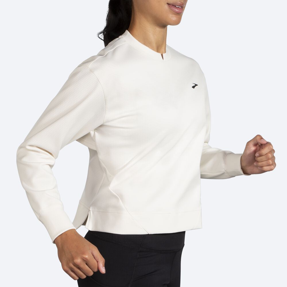 Women's Brooks Run Within Sweatshirts White | USA91523