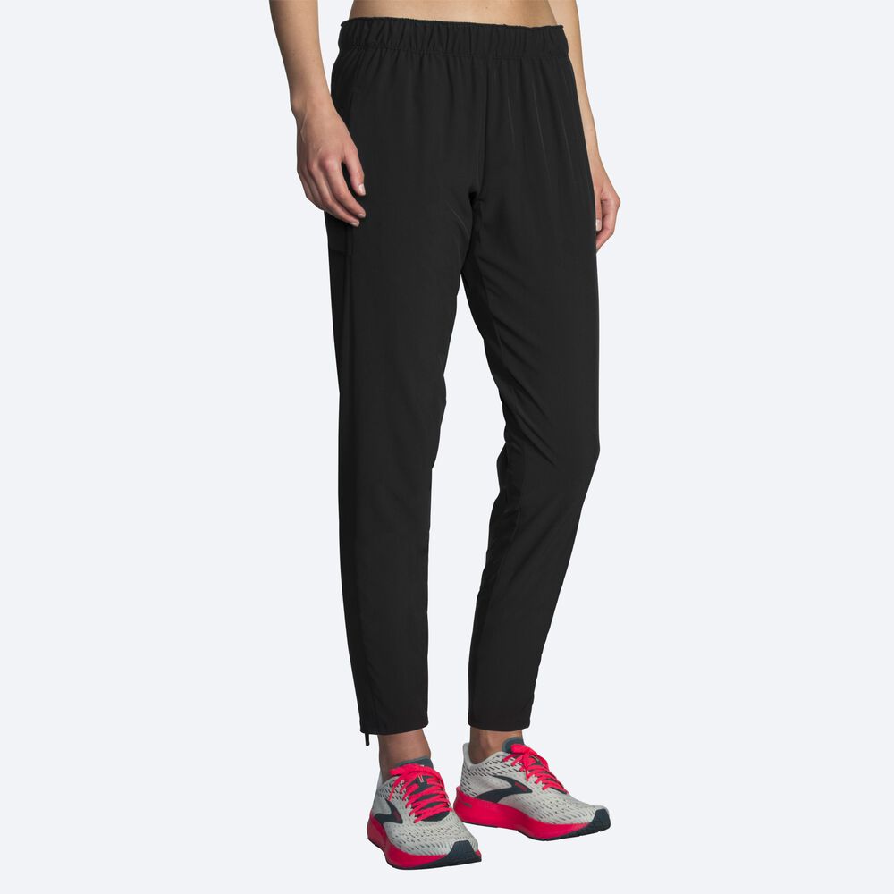 Women's Brooks Shakeout Pants Black | USA46108