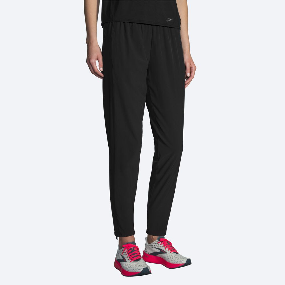 Women's Brooks Shakeout Pants Black | USA46108