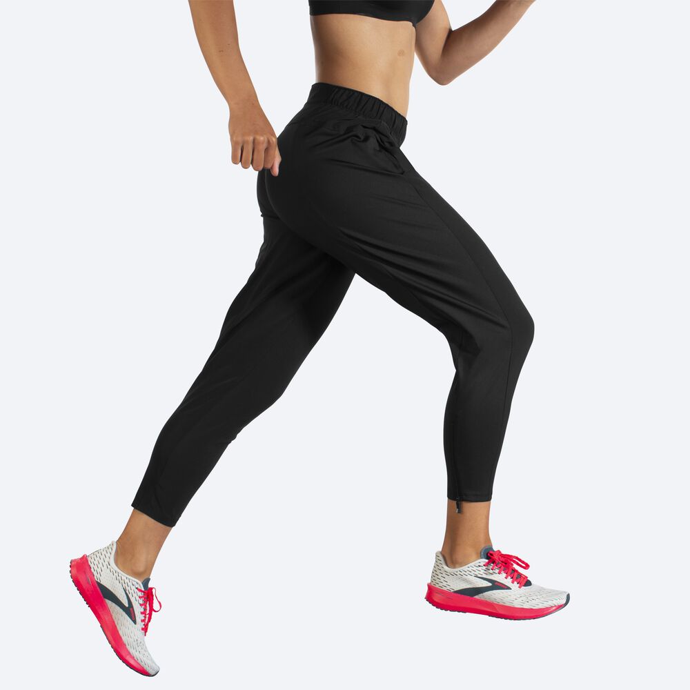 Women's Brooks Shakeout Pants Black | USA46108