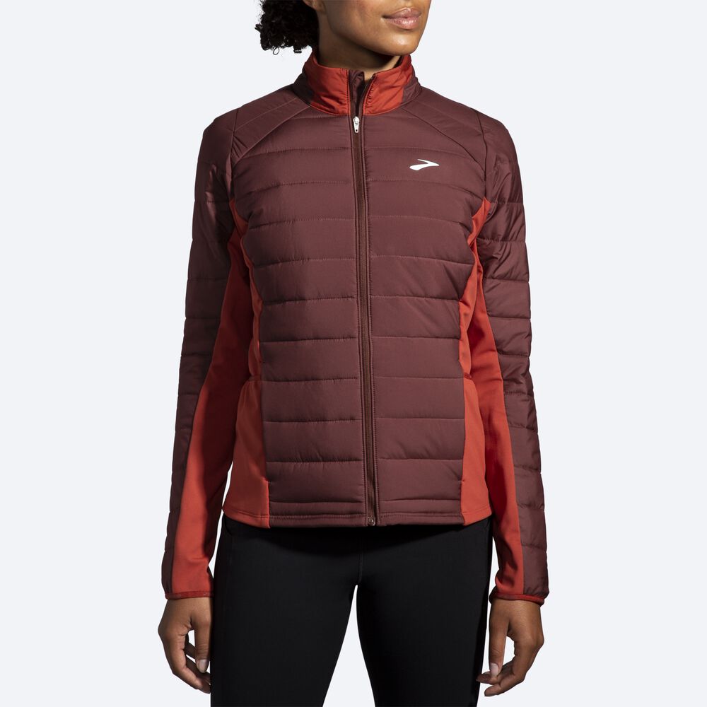 Women's Brooks Shield Hybrid 2.0 Jackets Chocolate/Copper | USA50372