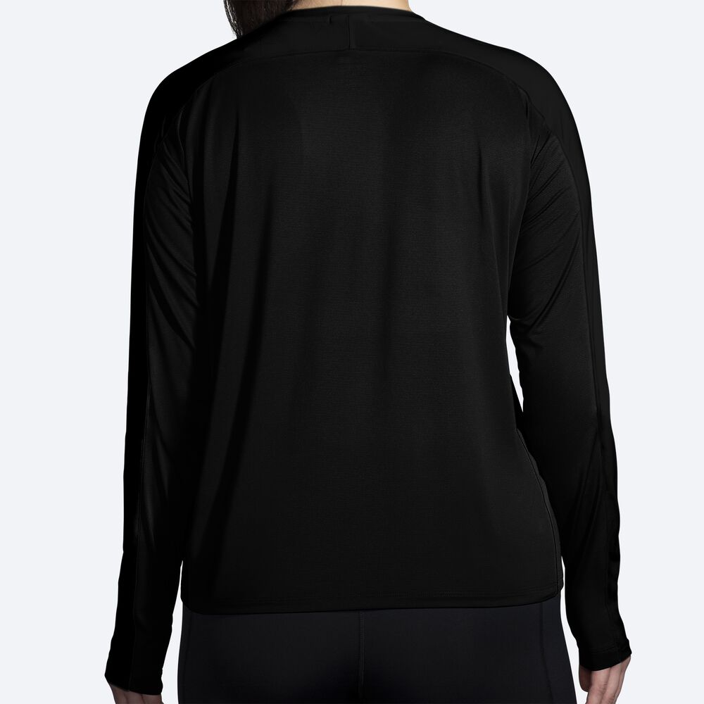 Women's Brooks Sprint Free Long Sleeve 2.0 T-Shirts Black | USA46278