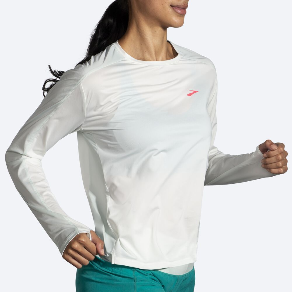 Women's Brooks Sprint Free Long Sleeve 2.0 T-Shirts Mint | USA46982