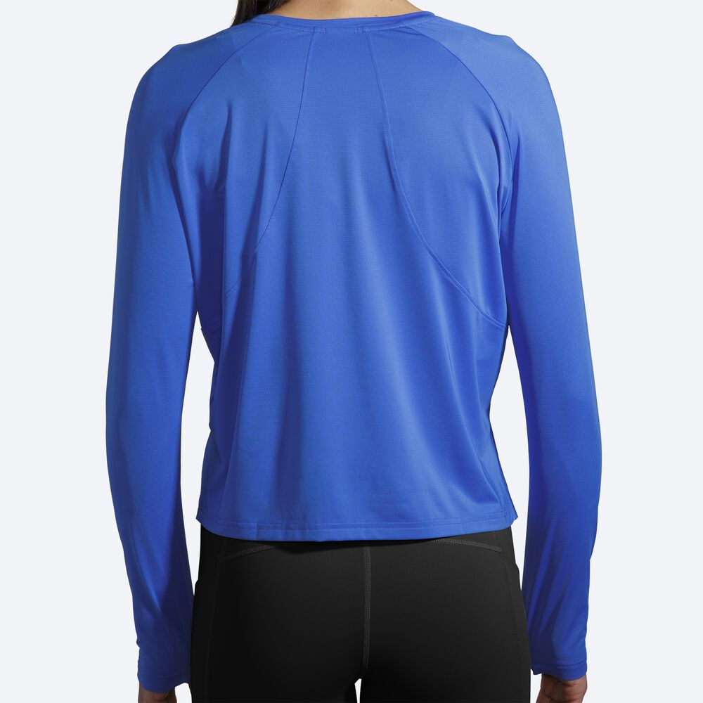 Women's Brooks Sprint Free Long Sleeve T-Shirts Blue | USA08596