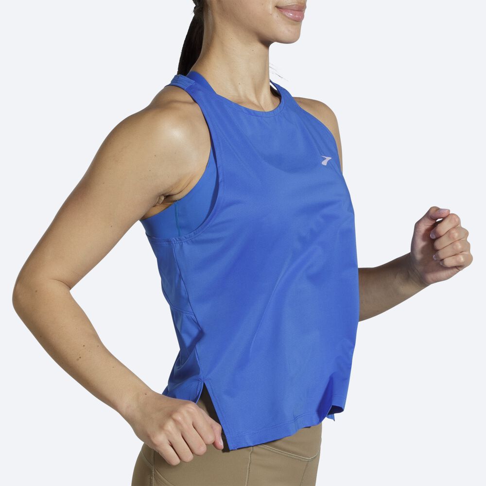 Women's Brooks Sprint Free Tanks Blue | USA09413