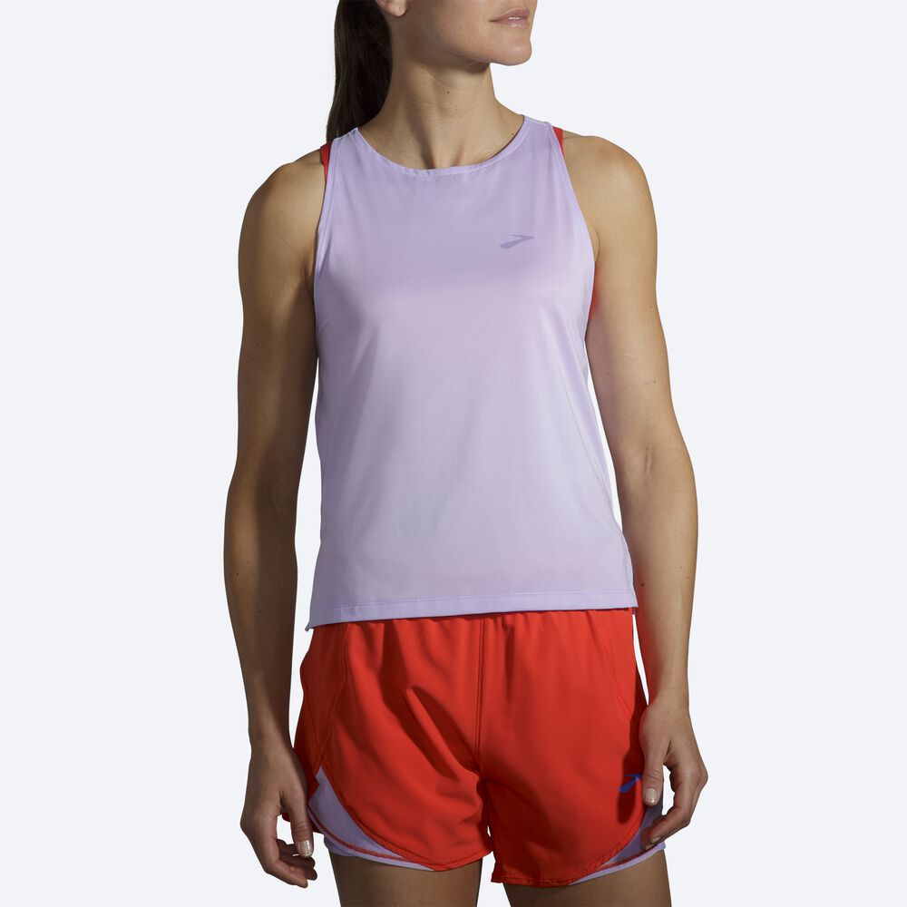 Women's Brooks Sprint Free Tanks Purple Grey | USA31406