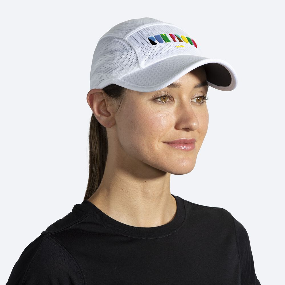 Women's Brooks Tempo Hats White | USA38492