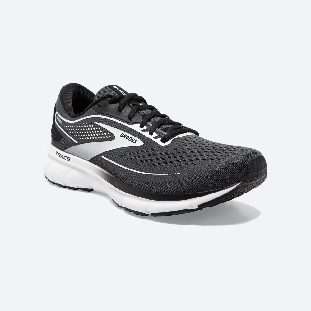 Women's Brooks Trace 2 Road Running Shoes Black/White | USA02839