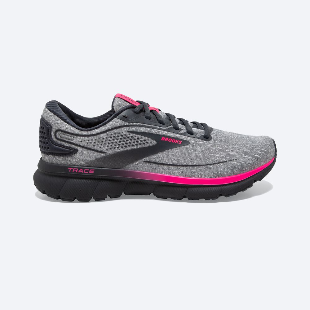 Women\'s Brooks Trace 2 Road Running Shoes Grey/Pink | USA56149