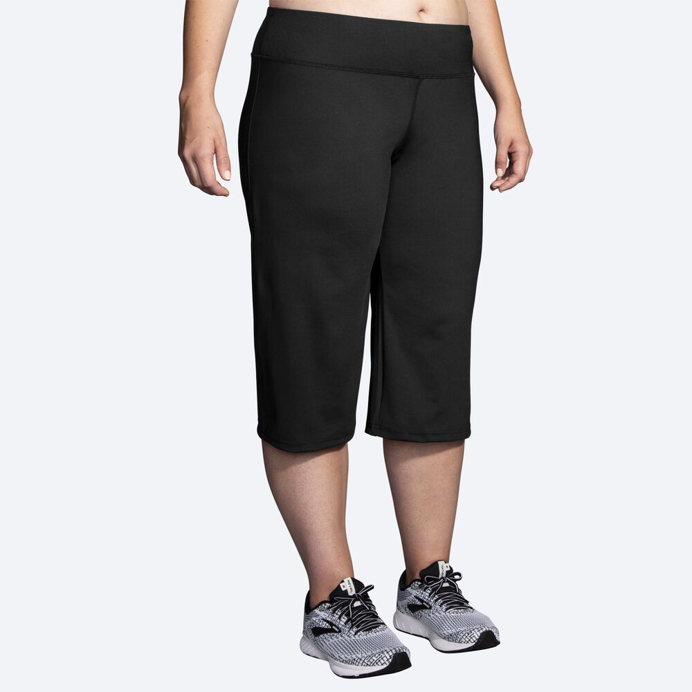 Women's Brooks Venture Capri Pants Black | USA19856